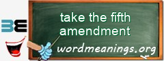 WordMeaning blackboard for take the fifth amendment